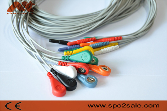 Ιατρικό καλώδιο DIN 1,5 Holter ECG Leadwire Ecg 10 μολύβδου για το όργανο καταγραφής Holer
