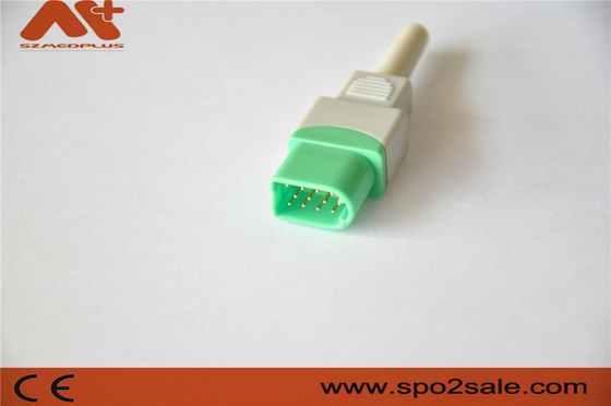 Συνδετήρας 12Pin ECG για ιατρικό εξάρτημα οργάνων ελέγχου Datascope το υπομονετικό με το πράσινο χρώμα