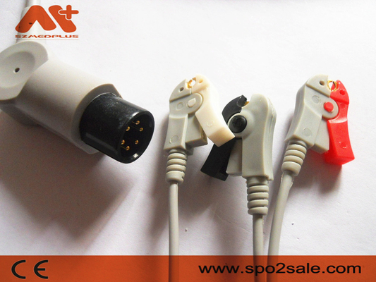 Καλώδια και Leadwires 6 καρφίτσα 3 Szmedplus AAMI ECG συνδετήρας καλωδίων TPU AHA Ecg μολύβδου