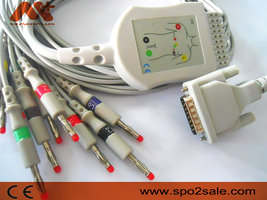 2.400095 μπανάνα 4,0 IEC καλωδίων Schiller ECG καλωδίων EKG για AT1, AT2, AT4