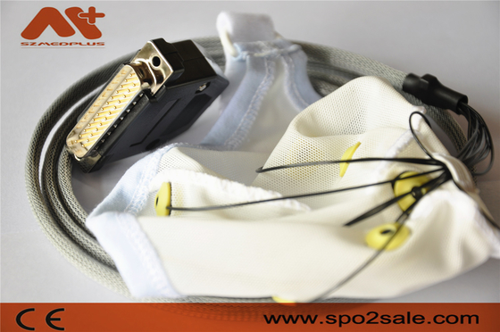 Το ιατρικό καλώδιο Neurofeedback EEG ενσωμάτωσε το καπέλο 10 μολύβδων EEG για το ηλεκτρόδιο κασσίτερου συνδετήρων αυτιών