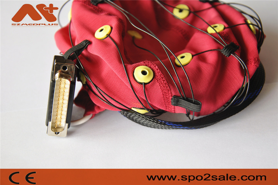 Κόκκινος καλωδίων Neurofeedback EEG που ενσωματώνεται 20 μολύβδους EEG ΚΑΠ για τη μηχανή EEG