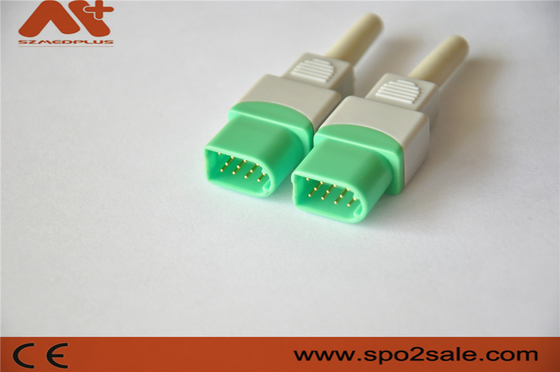 Συνδετήρας 12Pin ECG για ιατρικό εξάρτημα οργάνων ελέγχου Datascope το υπομονετικό με το πράσινο χρώμα