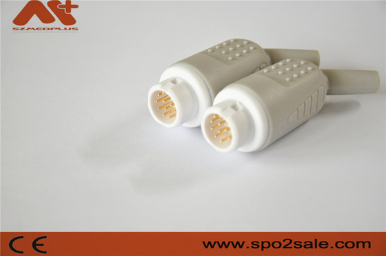 12pin ECG σύνδεσμος για Mindray/Newtech/HP ασθενής οθόνη, Νάιλον προσαρμογέα, Χρυσό επιχρυσωμένο μπρούντζινα πινάκια