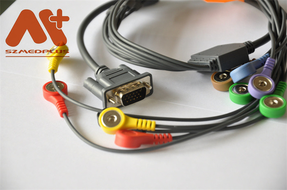 DMS 300-3A AHA ECG οργάνων καταγραφής CE Holter καλώδιο 10 αιφνιδιαστικό βούλωμα μολύβδου