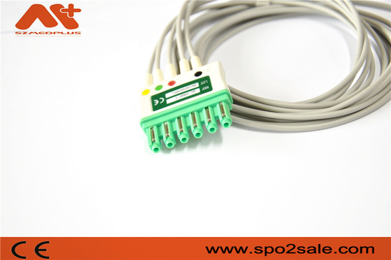 Συμβατό ECG υπομονετικό καλώδιο 5 συνδετήρας MS16546 AHA Draeger μολύβδου