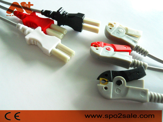 Συμβατό σύστημα 3 συνδετήρας ECG Leadwire Spacelabs μολύβδου - 700-0006-00