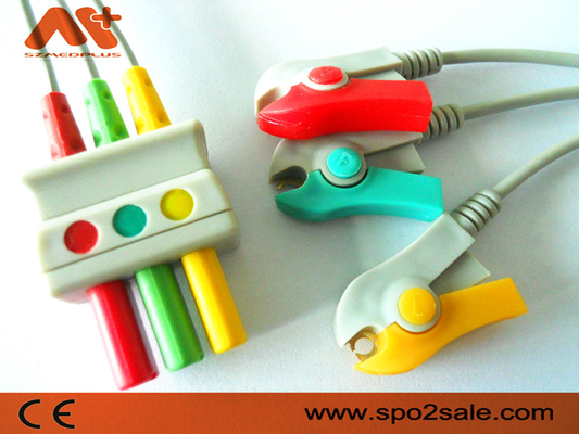 Συμβατό σύστημα 3 συνδετήρας ECG Leadwire Draeger μολύβδου - MP03411