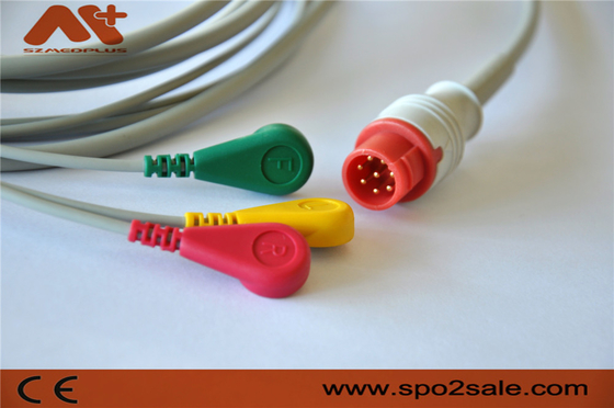 Υπομονετικά καλώδια ECG 3 καλώδιο TPU οργάνων ελέγχου Bionet BM3 BM3VET μολύβδου