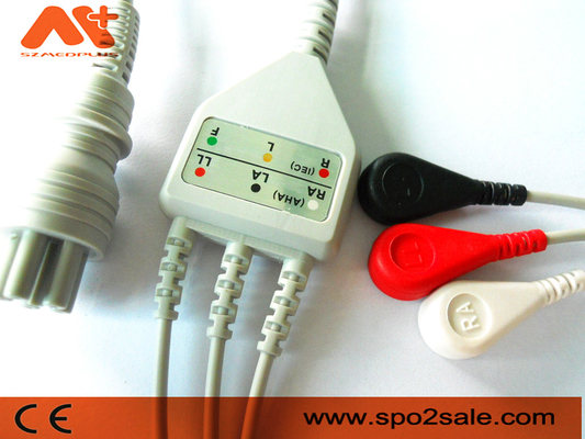 Το Omron > ο Colin BP-88S, BP-S510, M9500, συμβατός μόλυβδος 3 πλεονεκτήματος συντρόφων Τύπου άμεσος-συνδέουν το καλώδιο ECG
