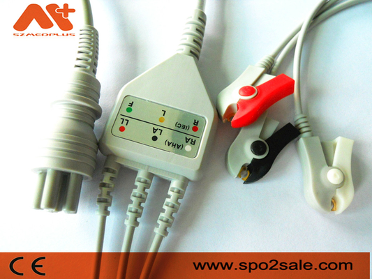 Το Omron > ο Colin BP-88S, BP-S510, M9500, συμβατός συνδετήρας 3 μολύβδου πλεονεκτήματος συντρόφων Τύπου άμεσος-συνδέουν το καλώδιο ECG