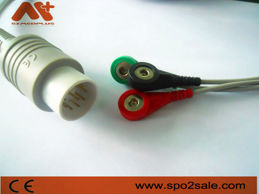 11 καλώδιο 3 μόλυβδος Cb-72353P Nihon Kohden ECG καρφιτσών για TEC Sery