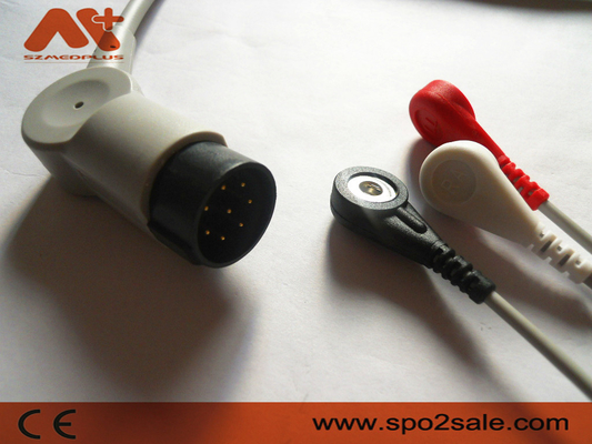 Το Nihon Kohden oec-6102A, oec-6105A, oec-6120A, oec-6120J, μόλυβδος oec-6120K συμβατός 3 αιφνιδιαστικός άμεσος-συνδέει το καλώδιο ECG