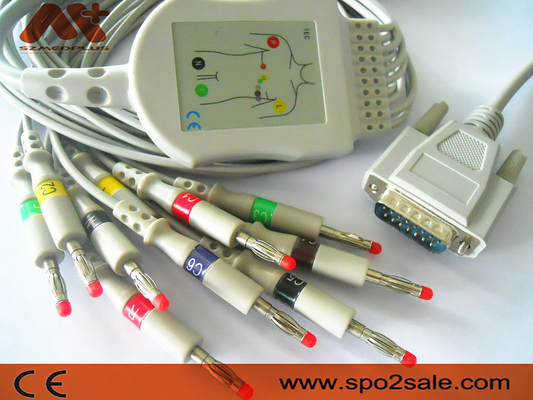 Καλώδιο μολύβδου ECG cού 10 CE ISO13485 για Trismed 400 μηχανή 406 ECG